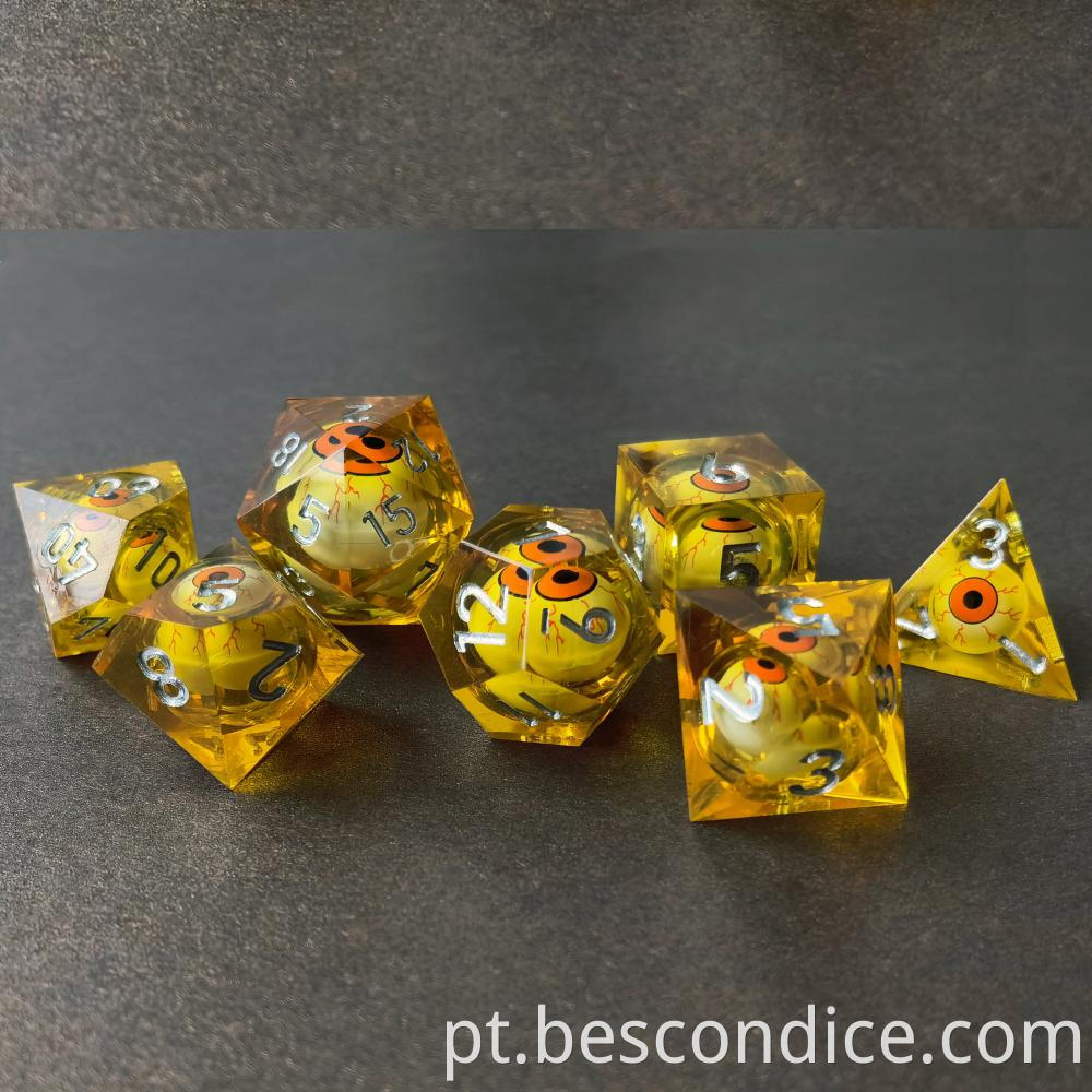 Liquid Core Sharp Edge Resin Polyhedral Dnd Dice Set 1